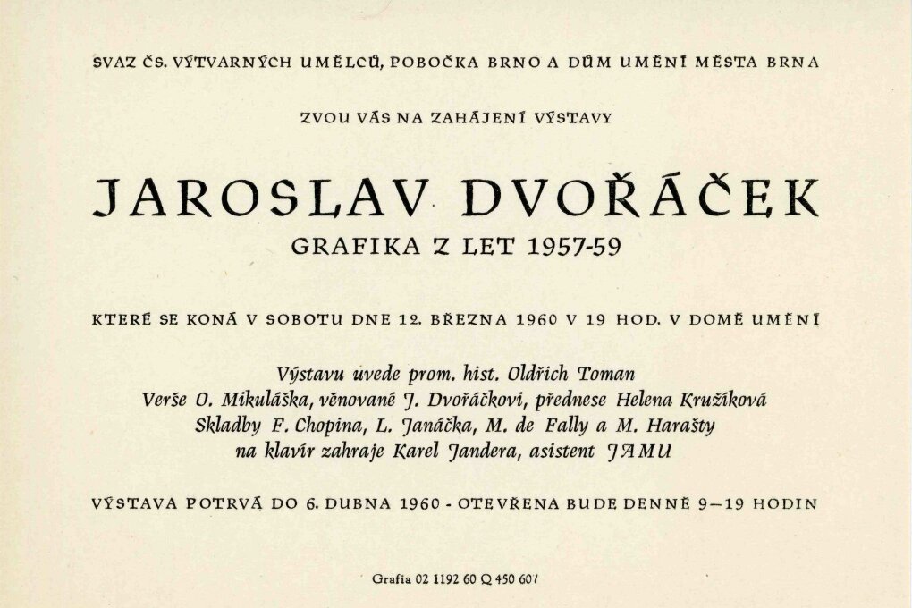 Jaroslav Dvořáček. Grafika z let 1957–1959